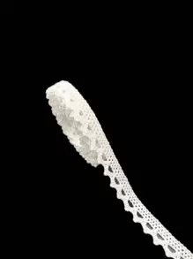 1roll Hollow Out DIY Webbing Lace, White Knitted Clothes Trim For Sewing - White - View 1