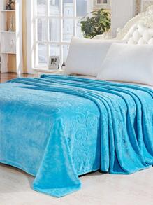 1入組素色藍色的編織織物睡眠毯子適用於家庭 - 藍色 - 查看 3