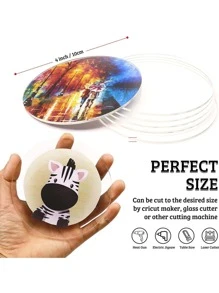 5pcs/set DIY Round Blank Place Card, Clear Acrylic Table Seating Card, For Party - Clear - View 5