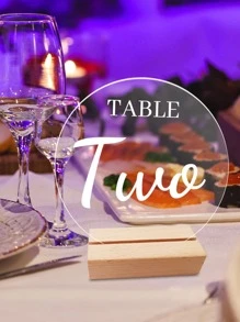 5pcs/set DIY Round Blank Place Card, Clear Acrylic Table Seating Card, For Party - Clear - View 7