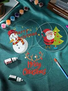 5pcs/set DIY Round Blank Place Card, Clear Acrylic Table Seating Card, For Party - Clear - View 1