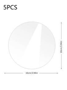 5pcs/set DIY Round Blank Place Card, Clear Acrylic Table Seating Card, For Party - Clear - View 2