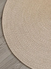 1pc Hand-Woven Solid Color Round Washable Modern Carpet, Suitable For Living Room, Bedroom, Vanity Chair And Dressing Table Decor, Thick Non-Slip Elegant Style Carpet, Machine Washable, Soft And Comfortable - Multicolor - View 5