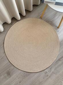 1pc Hand-Woven Solid Color Round Washable Modern Carpet, Suitable For Living Room, Bedroom, Vanity Chair And Dressing Table Decor, Thick Non-Slip Elegant Style Carpet, Machine Washable, Soft And Comfortable - Multicolor - View 4