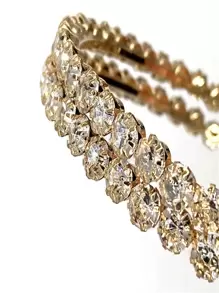 1 cặp bông tai vòng tròn pha lê trắng 4cm đến 10cm - Vàng - Xem 8