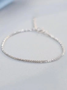 Nooxian 1入組女士們極簡和時尚不銹鋼手鏈 - 銀色 - 查看 3