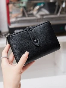 Pequena carteira de PU macia para senhoras, carteira fina com duas dobras, porta-cartões de crédito, dinheiro portátil, trabalhadores de colarinho branco, para homens, faculdade, trabalho, negócios, deslocamento, escritório, para aniversário, para casal, para presente de aniversário, no dia dos namorados, presente, presentes, para professores, para mulheres, carteira, bolsa, carteira, pequena carteira