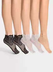 5 đôi Vớ mắt cá chân giản dị họa tiết hoa cho cuộc sống hàng ngày - Nhiều màu - Xem 1