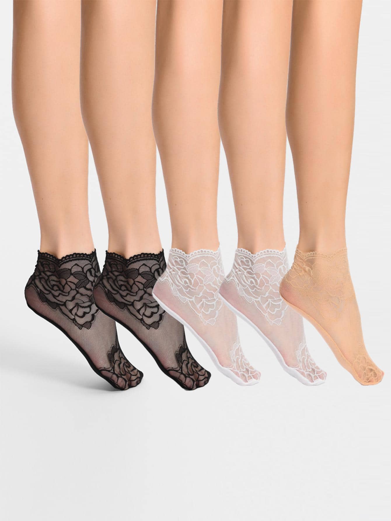 5 đôi Vớ mắt cá chân giản dị họa tiết hoa cho cuộc sống hàng ngày - Nhiều màu - Xem 1