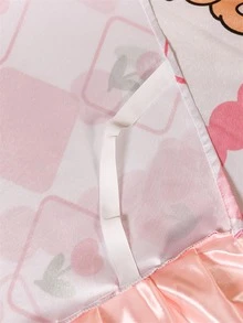 3pcs Cartoon Graphic Bed Skirt Set, 1pc Bed Skirt And 2pcs Pillow Case, Pillow Insert Not Include, Cute Ruffle Bed Sheet, For Summer - Multicolor - View 6