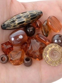 20克/組創意PMMA心DIY珠子適合女士DIY首飾製作 - 棕色 - 查看 4