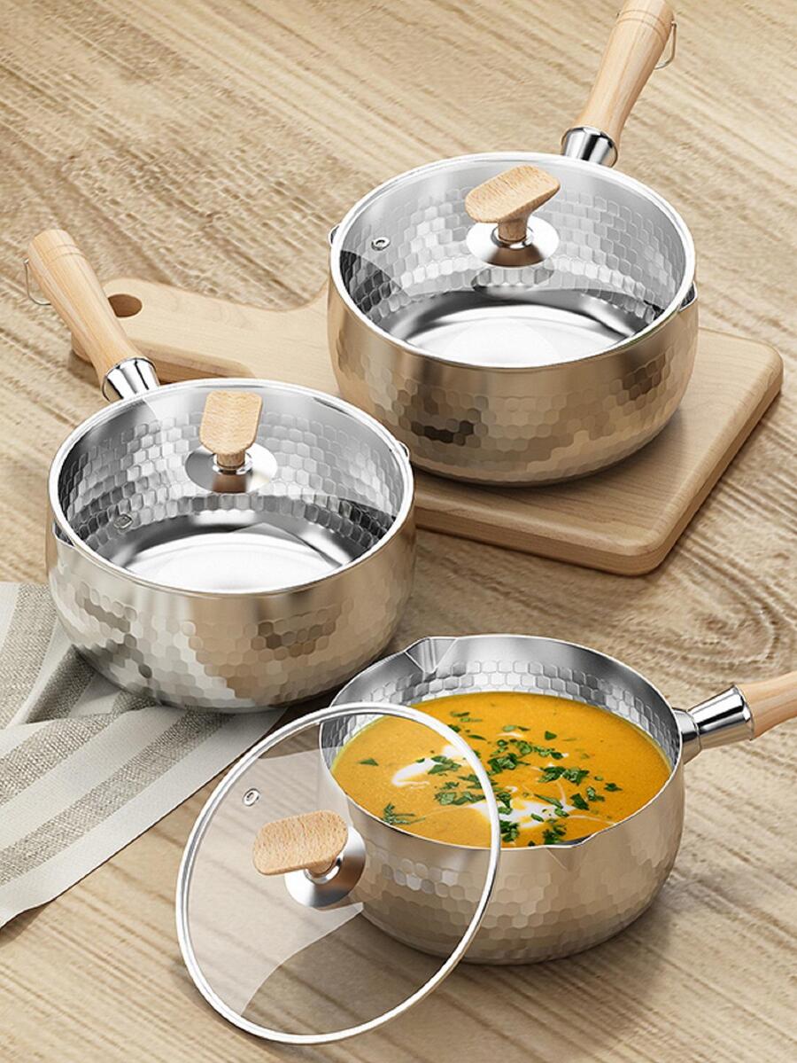 1pc Stainless Steel Pan - Silver - View 1