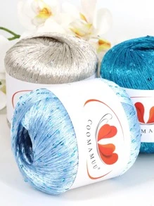 1pc 50g Net Weight, 260m/roll Sparkling Mixed Blended Metallic Yarn Thread For Diy Handicraft Shoelace, Weaving And Decoration - Baby Pink - View 6