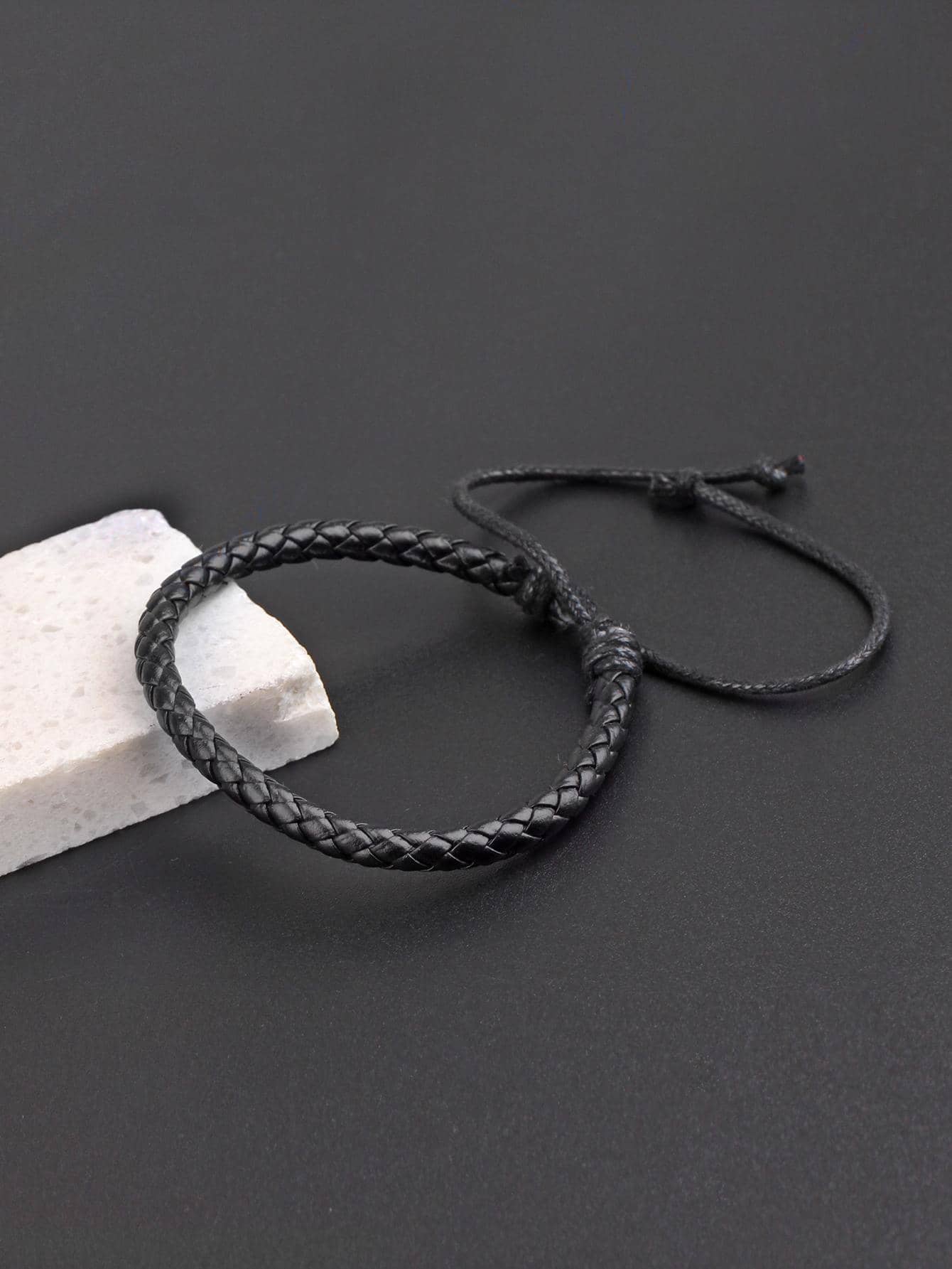 Men Minimalist Braided Bracelet For Daily Decoration For A Stylish Look - Black - View 1