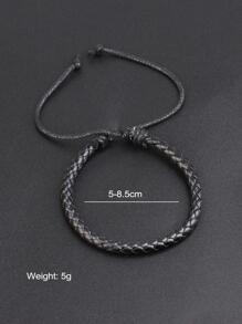 Men Minimalist Braided Bracelet For Daily Decoration For A Stylish Look - Black - View 5