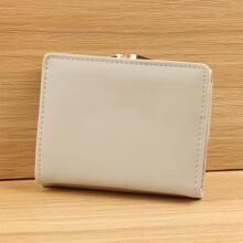 花卉图案小钱包 PU 便携，钱，现金白领人士，适合女大学生，工作，商务，通勤，办公室，周年纪念，情侣，生日礼物，情人节礼物，礼物 - 米色 - 查看 3