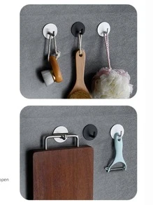 1入組不銹鋼牆面掛鉤 - 黑色 - 查看 3