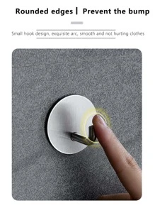 1入組不銹鋼圓形底座粘合掛鉤，適用於衣服/浴室毛巾，新型強力膠掛鉤，適用於廚房、浴室、門，無需鑽孔