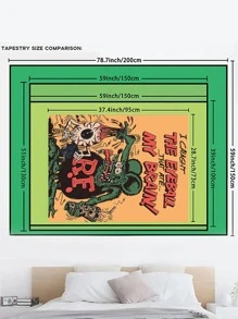 Tấm thảm họa tiết hoạt hình, trang trí tường vải nỉ treo hiện đại để trang trí nhà cửa - màu xanh lá - Xem 5