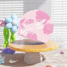 MYSTYLE Gorro de silicona para nadar, gorro de natación para mujer, gorro de natación estampado, gorro de natación para niñas, gorro de baño cómodo ideal para cabello rizado, corto, medio y largo, gorro de ducha mantiene el peinado sin cambios - Rosa - Ver 2