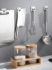 1 Móc Vuông Bằng Thép Không Gỉ Không Cần Đóng Đinh Móc Nhà Tắm, Móc Dính Nhà Bếp, Móc Kim Loại Chịu Lực, Móc Treo Quần Áo Cho Phòng Tắm & Nhà Vệ Sinh - Bạc - Xem 4