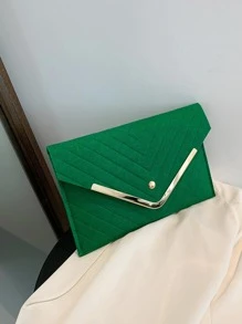 鋸齒紋信封包翻蓋金屬裝飾綠色 - 綠色 - 查看 5