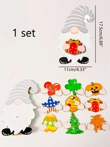 10入組/套卡通裝飾工藝品可愛木製裝飾品用於家居裝飾 - 彩色 - 查看 8