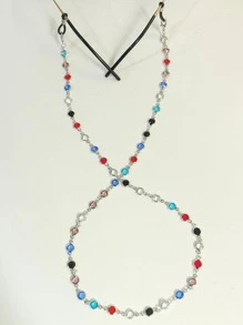 水鑽裝飾眼鏡鏈 - 彩色 - 查看 6