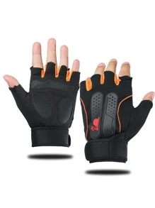 1 đôi Đạp xe Thể thao Khỏe mạnh Nửa Ngón tay Găng tay - Nhiều màu - Xem 1