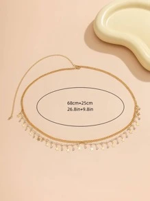 1入組性感比基尼泳裝海灘水鑽裝飾用品星星流蘇鏈條多層腰鏈適用於女士們