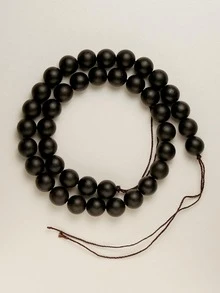 1串天然檀香木珠（0.4-1.0厘米）用於DIY手鍊、項鍊、牛仔風格男性配飾 - 黑色 - 查看 2