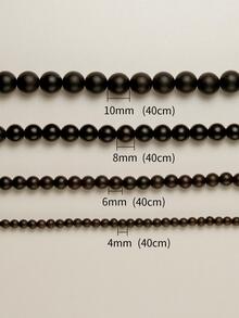 1串天然檀香木珠（0.4-1.0厘米）用於DIY手鍊、項鍊、牛仔風格男性配飾 - 黑色 - 查看 3