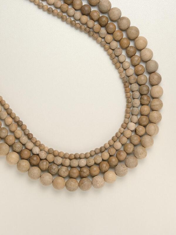 1pc Natural Sandalwood Bead (0.4-1.0cm) for DIY Bracelet/Necklace, Cowboy Style Beading for Men's Accessories