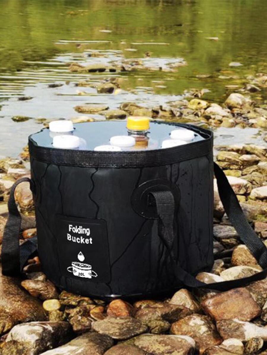 1 pieza Cubo de agua 20L exterior plegable - Negro - Ver 1