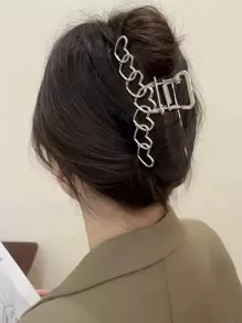Garra Para Cabello Decorada Con Corazón - Plateado - Ver 1