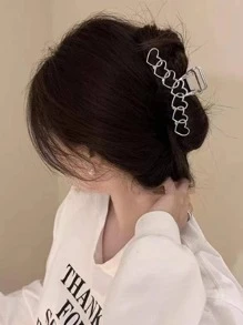 Garra Para Cabello Decorada Con Corazón - Plateado - Ver 5