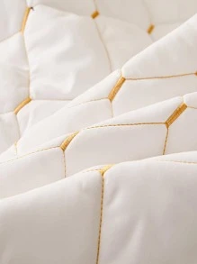 1pc Quilted Detail Fitted Sheet - White - View 4