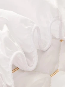 1pc Quilted Detail Fitted Sheet - White - View 3