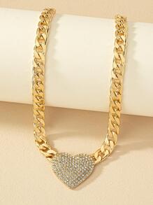 水鑽愛心裝飾鏈條樣式項鍊