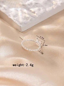 Vòng chi tiết rhinestone - trắng - Xem 2