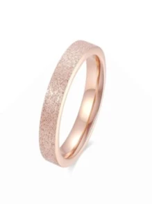 Nhẫn thép titan nữ mờ đơn giản Vòng đuôi phiên bản Hàn Quốc thanh lịch và sành điệu - Hoa hồng vàng - Xem 2