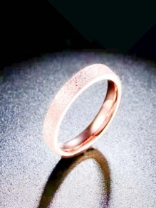 Nhẫn thép titan nữ mờ đơn giản Vòng đuôi phiên bản Hàn Quốc thanh lịch và sành điệu - Hoa hồng vàng - Xem 1