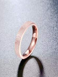 Nhẫn thép titan nữ mờ đơn giản Vòng đuôi phiên bản Hàn Quốc thanh lịch và sành điệu - Hoa hồng vàng - Xem 3