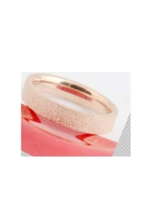 Nhẫn thép titan nữ mờ đơn giản Vòng đuôi phiên bản Hàn Quốc thanh lịch và sành điệu - Hoa hồng vàng - Xem 5