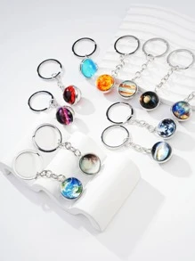 11pcs Men Planet Charm Keychain Casual Car Accessories Bag Charm Backpack For School Cute Goth Y2k