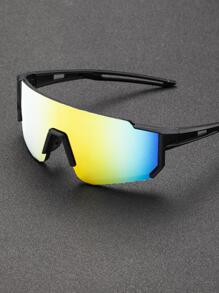 Men Flat Top Shield Cycling Fashion Glasses Street Beach Accessories Glasses Shades For Summer Beach Vacation,Outdoor,Travel - Ombre - View 4