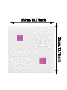 1入組3d拼框,用於室內牆壁裝飾,自粘性泡沫磚塊防水防霉牆貼,適用於家庭、客廳、浴室、廚房、臥室和寢室裝飾 - 紫色 - 查看 5
