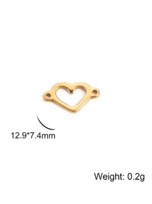 5入組/包不銹鋼月亮形狀吊墜適用於女士手環和項鏈DIY - 金黃色 - 查看 4