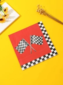 24入組格紋圖案一次性餐巾 - 彩色 - 查看 2