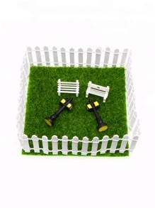 1pc Fence Shaped Decorative Garden Stake - White - View 6